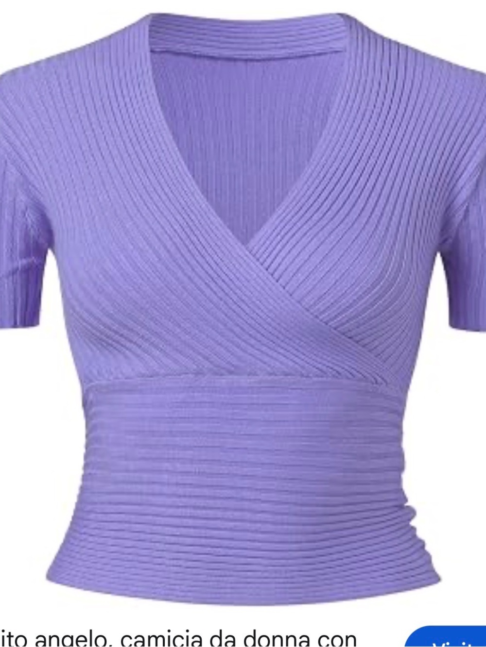 Ann Taylor Women's Lavender Ribbed Wrap Top